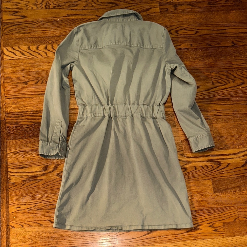 J.Crew Sage Green Zip-Front Utility Dress Size 2 - Picture 7 of 8